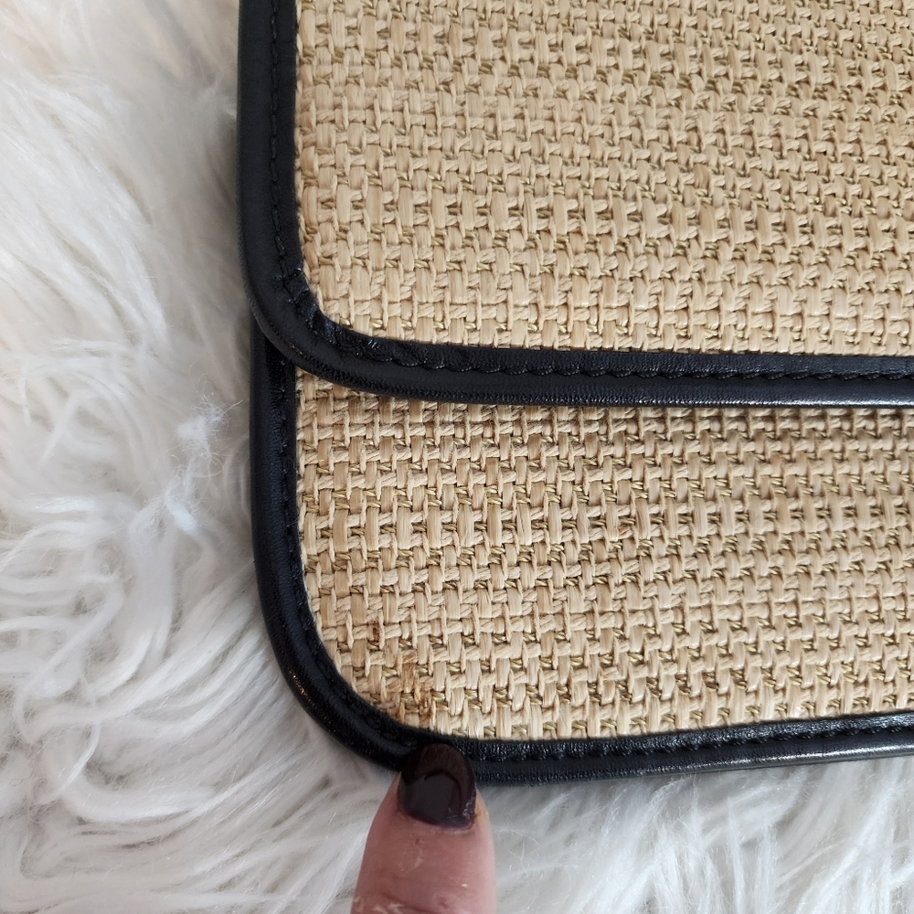 Cole Haan Bedford Izzie Clutch Natyre Woven Straw Like New - Picture 15 of 16
